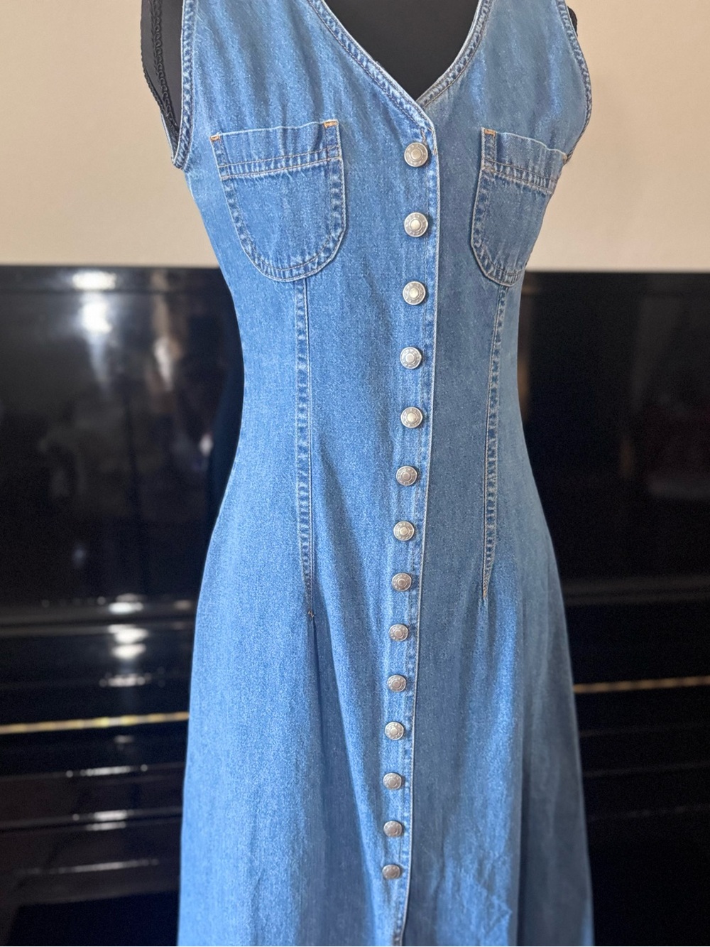 vintage 1990s Espirit sleeveless denim dress - Picture 4 of 10